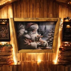 Rustic Santa Claus Holiday Wall Art